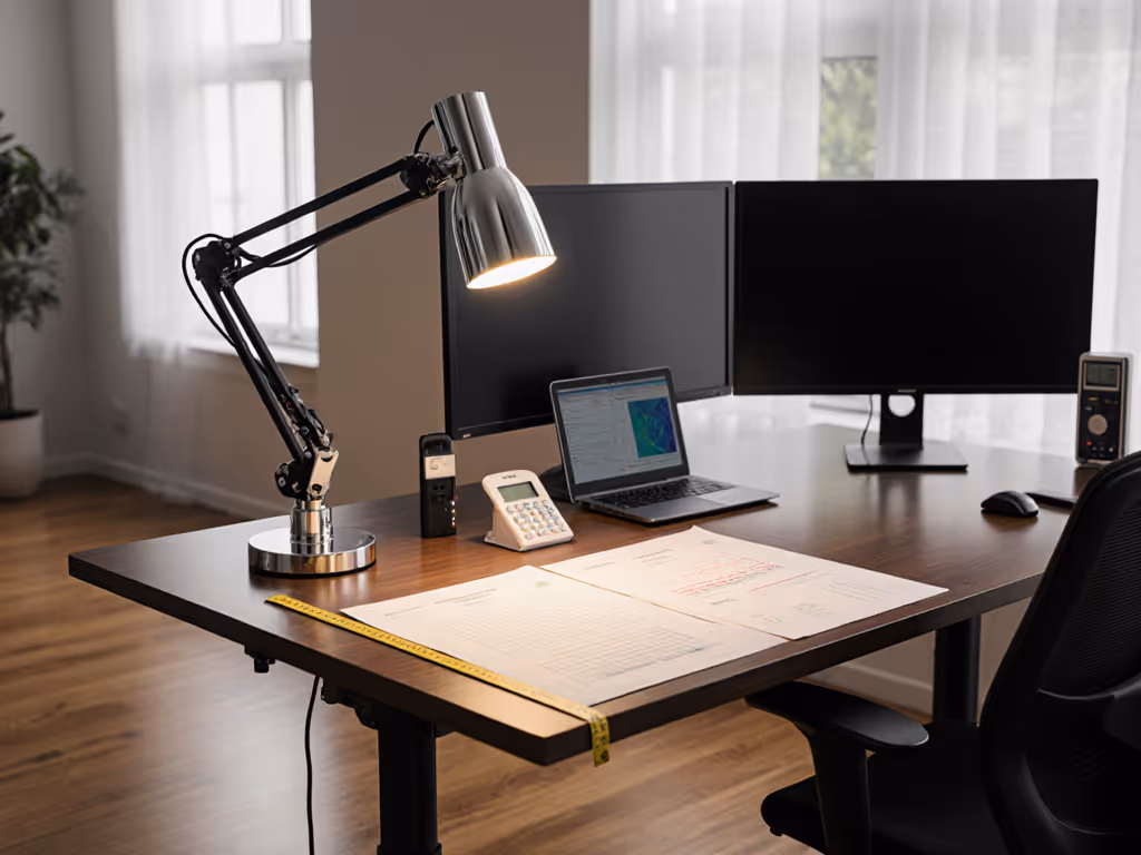 Standing Desk Lamp Compatibility: Reach Tested to 42"