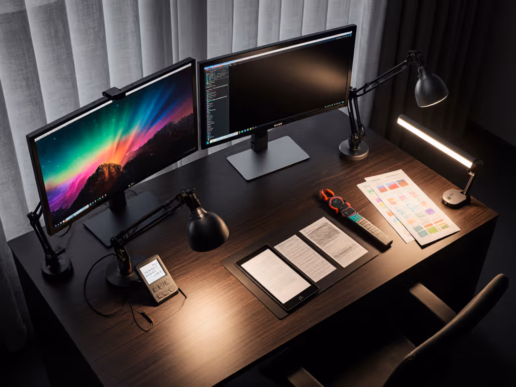 LED Desk Lighting vs Monitor Lamps: OLED LCD e-ink Test