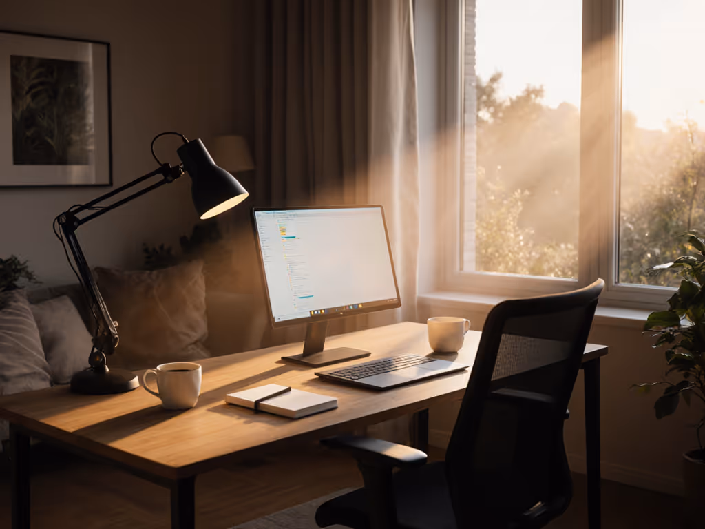 Stop Screen Glare: Daylight-Desk Lighting Balance Guide